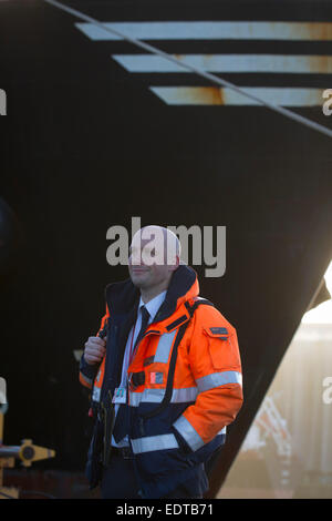 James Smart, angestellt an das Team von Liverpool Piloten Liverpool Pilot Services Ltd am Fluss Mersey, England, UK. Stockfoto