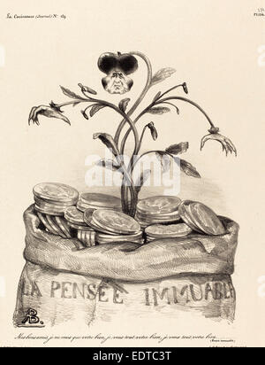 Auguste Bouquet, La Pensée Immunable, Lithographie auf Chine collé Stockfoto