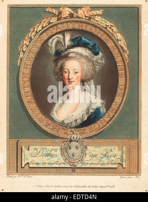 Pierre-Michel Alix nach Elisabeth Louise Vigée Le Brun (Französisch, 1762-1817), Königin Marie-Antoinette, c. 1789, Radierung Stockfoto