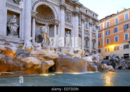 Italien, Rom, Fontana di Trevi Brunnen Bei Nacht, Italien, Rom, Trevi-Brunnen bei Nacht, Europa, Italien, Latium, Stadt, Hauptstadt, trave Stockfoto