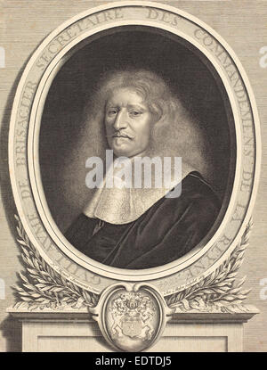 Antoine Masson nach Nicolas Mignard (Französisch, 1636-1700), Guillaume de Brisacier, 1664, Ätzen und Gravur Stockfoto