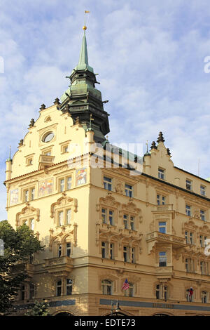 Hotel Paris in Prag, Tschechische Republik, Hotel Paris in Prag, Tschechische Republik, Prag, Tschechische Republik, Tschechisch, Republik, alte, t Stockfoto