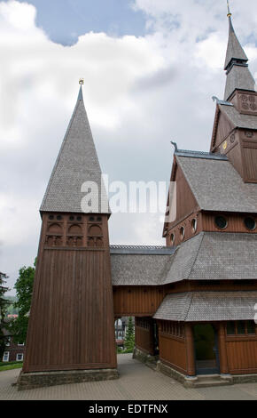 Von der nordischen Stabkirche in Hahnenklee, Deutschland Stockfoto