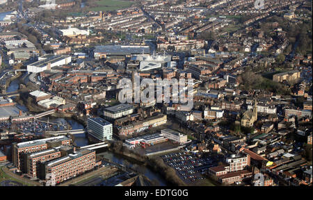 Luftaufnahme der South Yorkshire Stadt Rotherham, Großbritannien Stockfoto