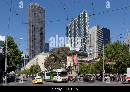 Streetview La Trobe Street in Melbourne, Australien Stockfoto