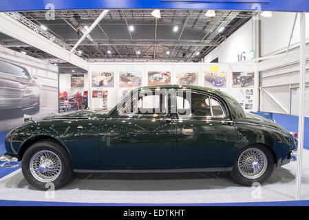 9. Januar 2015. CL Klassiker stand auf der Classic Car Show in London Excel, Mk2 Jaguar Limousine zum Verkauf. Credit: Malcolm Park/Alamy Stockfoto