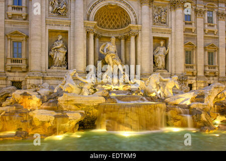 Italien, Rom, Fontana di Trevi Brunnen Bei Nacht, Italien, Rom, Trevi-Brunnen bei Nacht, Europa, Italien, Latium, Stadt, Hauptstadt, trave Stockfoto