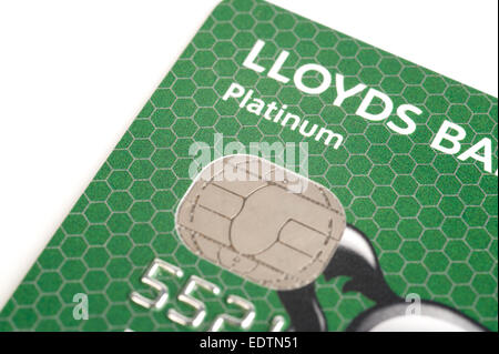 Lloyds Bank Integrated Circuit Card ICC) Chip Kreditkarte Details Stockfoto