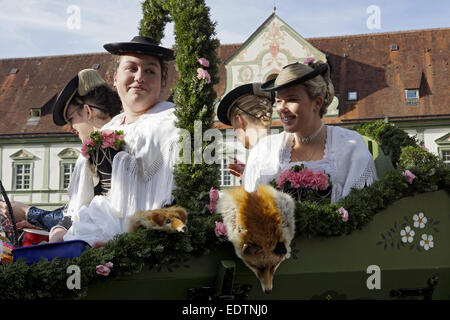 Leonhardifahrt in Oberbayern, Deutschland, traditionellen Leonhard Parade, Benediktbeuren, Leonhardifahrt in Benediktbeuern, obere B Stockfoto