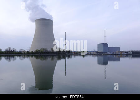 Atomkraftwerk ÖHU Bei Landshut, Bayern, Deutschland, Atomkraftwerk ÖHU in der Nähe von Landshut, Bayern, Deutschland, Nuclear, Power, Plan Stockfoto
