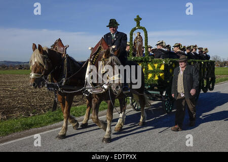 Leonhardifahrt in Benediktbeuren, Oberbayern, Deutschland. (Nur Redaktionell Nutzbar, Kein Model Release Vorhanden), traditionelle L Stockfoto