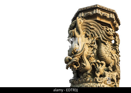 Dragon-Spalte mit isolierten Hintergrund, Thailand Stockfoto