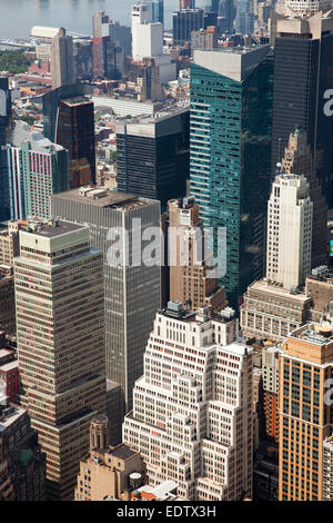 Stadtbild, Blick vom Empire Staatsgebäude, Westseite, Wolkenkratzer, Manhattan, New York, Usa, Amerika Stockfoto