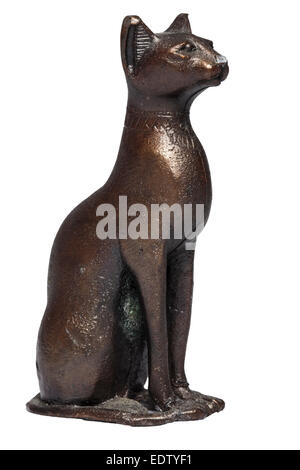 Schneiden Sie aus Bronze ägyptische Katze statue Stockfoto