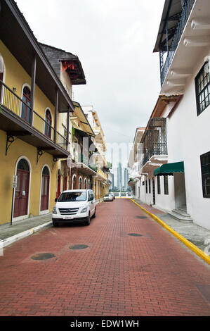 Renovierte Gebäude in Casco Viejo Gegend, Panama-Stadt Stockfoto