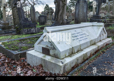 Grab von Thomas Crapper Elmers Ende Friedhof Beckenham Kent im Süden von London. Thomas Crapper versorgt Toiletten der Royals Stockfoto