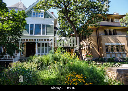 Chicago Illinois, Südseite, South Woodlawn Avenue, Häuser, Häuser, Villen, Isadore Heller House, 1896 vom Architekten Frank Lloyd Wright entworfen, IL140907029 Stockfoto