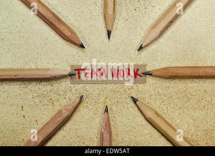 Bleistifte in einfachen konzeptionellen Ausdruck der erfolgreichen Teamarbeit Stockfoto