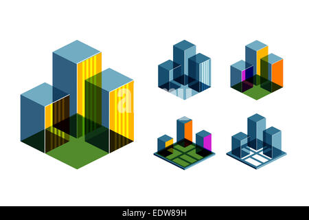 Immobilien-Vektor-Logo-Design-Vorlage. Geschäfts- oder Statistik-Symbol. Stockfoto