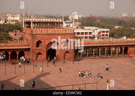 Innenhof des Freitag Moschee Jama Masjid, Delhi, Indien, Asien Stockfoto