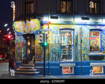 Scorpius, Ecke Shop in dem beliebten Wohn- und shopping District of Grunerlokka Oslo Norwegen, spezialisiert auf alternative und orientalischen waren Stockfoto