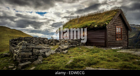 Hütte am Bjørndalen, Vikafjellet, Norwegen Stockfoto
