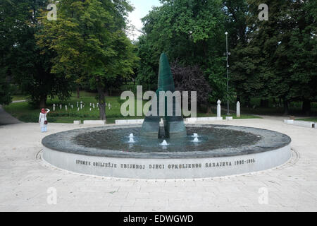 Glas-Denkmal für die 1500 Kinder getötet während der Belagerung von Sarajevo, Sarajevo Bosnien und Herzegowina, Europa Stockfoto