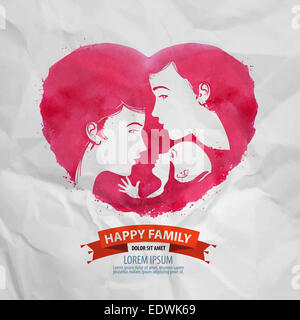 glückliche Familie Vektor-Logo-Design-Vorlage. Mutterschaft oder Kind-Symbol. Stockfoto