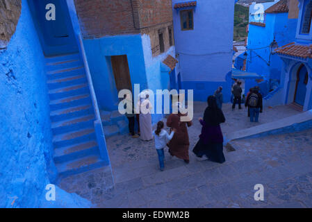 Chefchaouen, Xaouen, Medina, Rif Region, Marokko, Nordafrika. Stockfoto