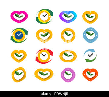 Uhr, Zeit-Icon-Set Stockfoto