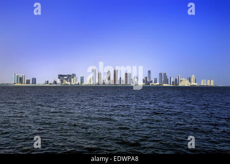 Ansicht von Doha City von der Corniche, Katar Stockfoto