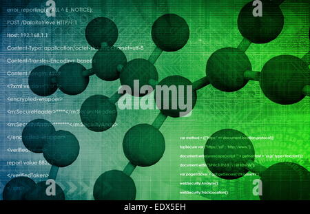 Molekularbiologie und die digitale Wissenschaft als Kunst Stockfoto