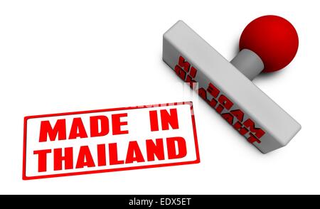 Made in Thailand Stempel oder hacken auf Papier-Konzept in 3d Stockfoto