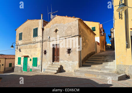 Marconi Platz in Capoliveri, antike Kleinstadt in Insel Elba, Italien Stockfoto