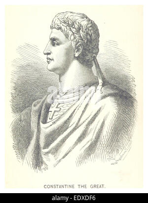 Dieses Werk von Timayenis aus dem Jahr 1881 erforscht das Leben und das Vermächtnis von Konstantin dem Großen, dem römischen Kaiser, der für seine Rolle bei der Etablierung des Christentums als offizielle Religion des Römischen Reiches bekannt ist. Die Seite bietet historische Einblicke in Konstantins Herrschaft und den Einfluss auf die westliche Zivilisation. Stockfoto