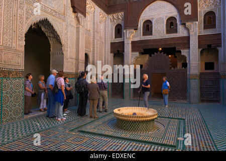 Koranschule Bou Inania, Meknes, Medersa Bou Inania, Marokko, Maghreb, Nordafrika Stockfoto