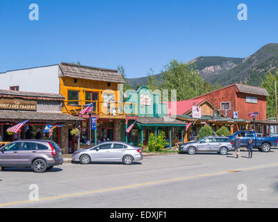 Grand Lake Colorado den westlichen Eingang zum Rocky Mountains National Park Stockfoto