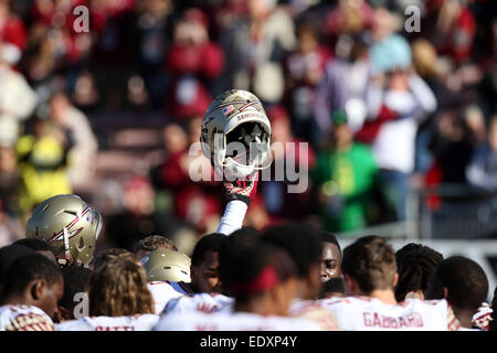 1. Januar 2015 drängen Florida State Seminolen vor College Football Playoff-Halbfinale in der Rose Bowl-Spiel präsentiert von Northwestern Mutual in der Rose Bowl in Pasadena, California.Charles Baus/CSM Stockfoto