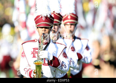 1. Januar 2015 Florida State Seminolen Blaskapelle während der College Football Playoff-Halbfinale in der Rose Bowl-Spiel präsentiert von Northwestern Mutual in der Rose Bowl in Pasadena, California.Charles Baus/CSM Stockfoto