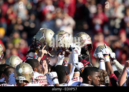 1. Januar 2015 drängen Florida State Seminolen vor College Football Playoff-Halbfinale in der Rose Bowl-Spiel präsentiert von Northwestern Mutual in der Rose Bowl in Pasadena, California.Charles Baus/CSM Stockfoto