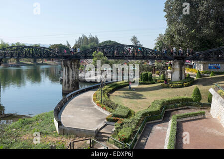 Die Brücke am Kwai in Kanchanaburi, Thailand Stockfoto