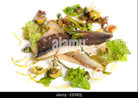 Paniertes Fischfilet Stockfoto