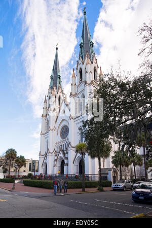 Savannah Georgia, die Kathedrale St. Johannes des Täufers Stockfoto