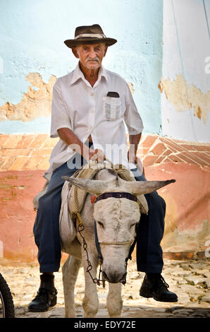 Kubanischer Cowboy in Trinidad, Kuba Stockfoto