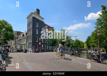 Kanal-Brücke, Prinsengracht, Amsterdam, Noord-Holland, Niederlande, Europa Stockfoto