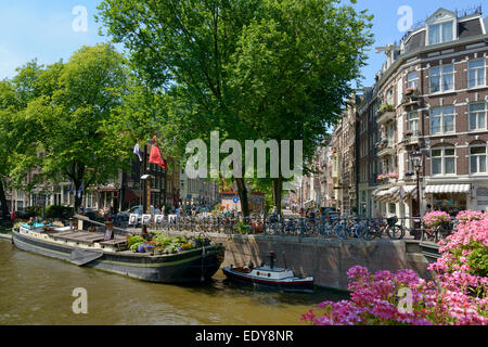 Houseboat Museum, Prinsengracht, Elandsgracht, Amsterdam, Noord-Holland, Niederlande, Europa Stockfoto