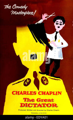 DER große Diktator - mit Charlie Chaplin, Paulette Goddard - United Artists 1941 - Regie: Charlie Chaplin - Filmposter Stockfoto