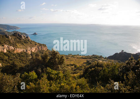 Panorama mit Insel Giannutri, Argentario, Toskana, Italien, Europa Stockfoto