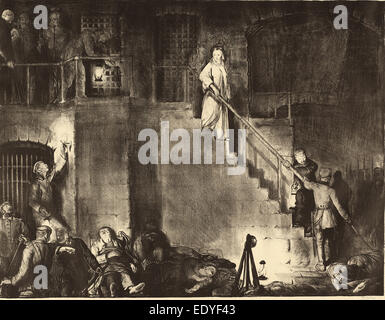 George Bellows, Ermordung von Edith Cavell, American, Lithographie 1882-1925, 1918, Stockfoto