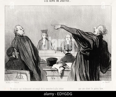Honoré Daumier, Un Avocat Qui est Rempli De La Überzeugung intime, Französisch, 1808-1879, 1845, Lithographie Stockfoto